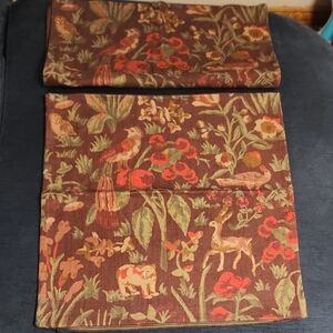 Pair Of West Elm Maroon  Animal Birds Print Decorative Pillow Cover 20"x20"
